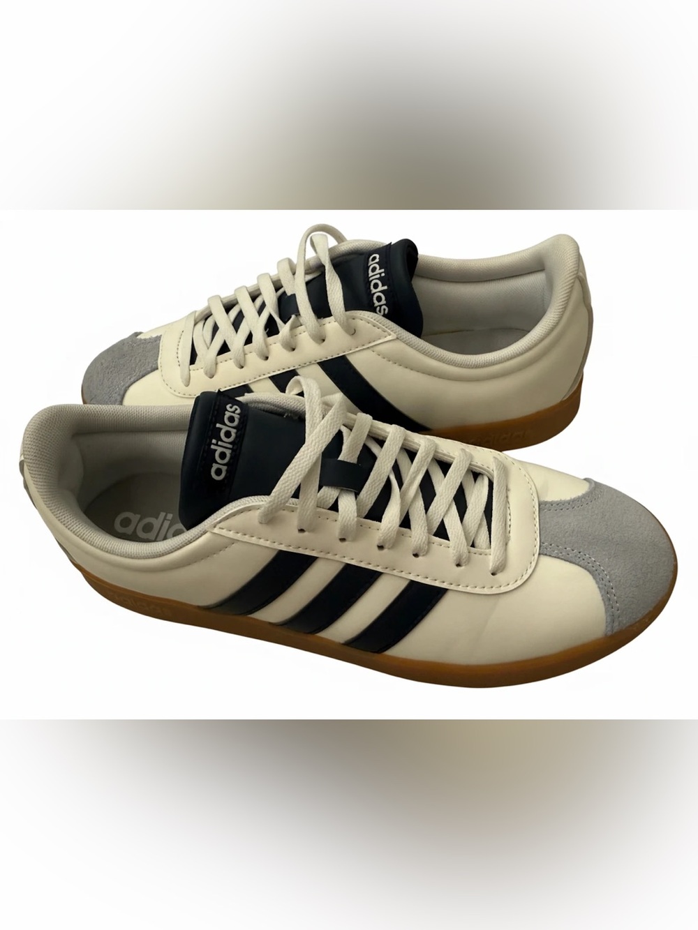 adidas Women’s VL Court Base Sneakers with Gum Sole in White. Size 9.5 - Picture 5 of 7
